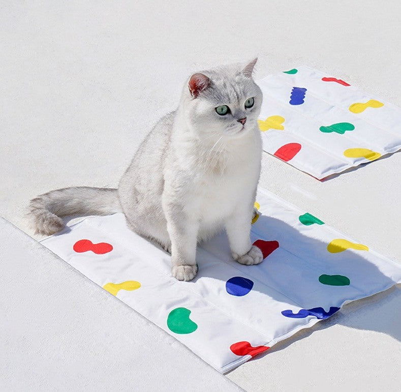 彩豆豆方形冰垫