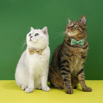 米绿格子蝴蝶结